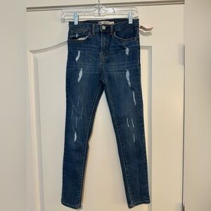 Levi's Kids Dark Blue Distressed Jeans